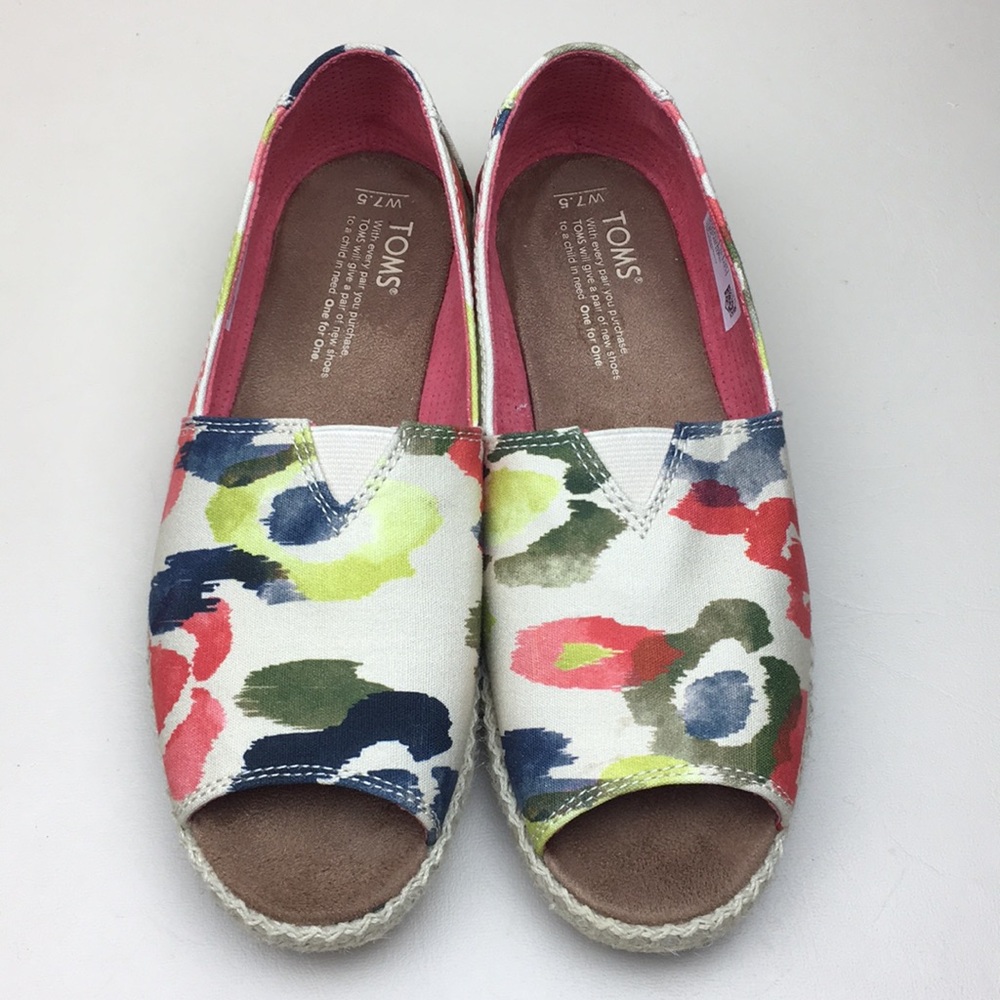 TOMS Alpargata Peep-Toe Shoes - Picture 1 of 8